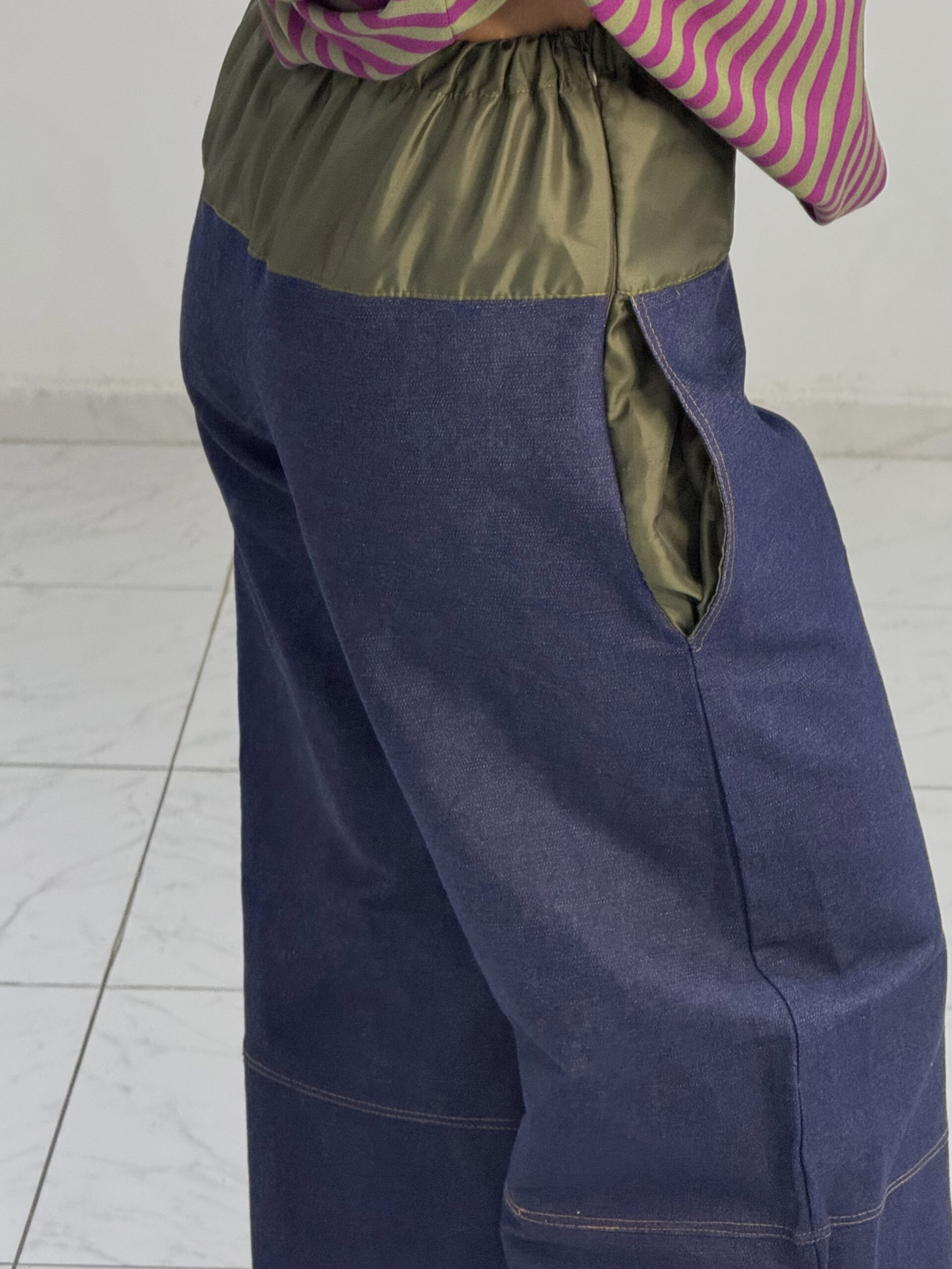 CARGO PANT JEAN (BLUE & GREEN ) - Image 5