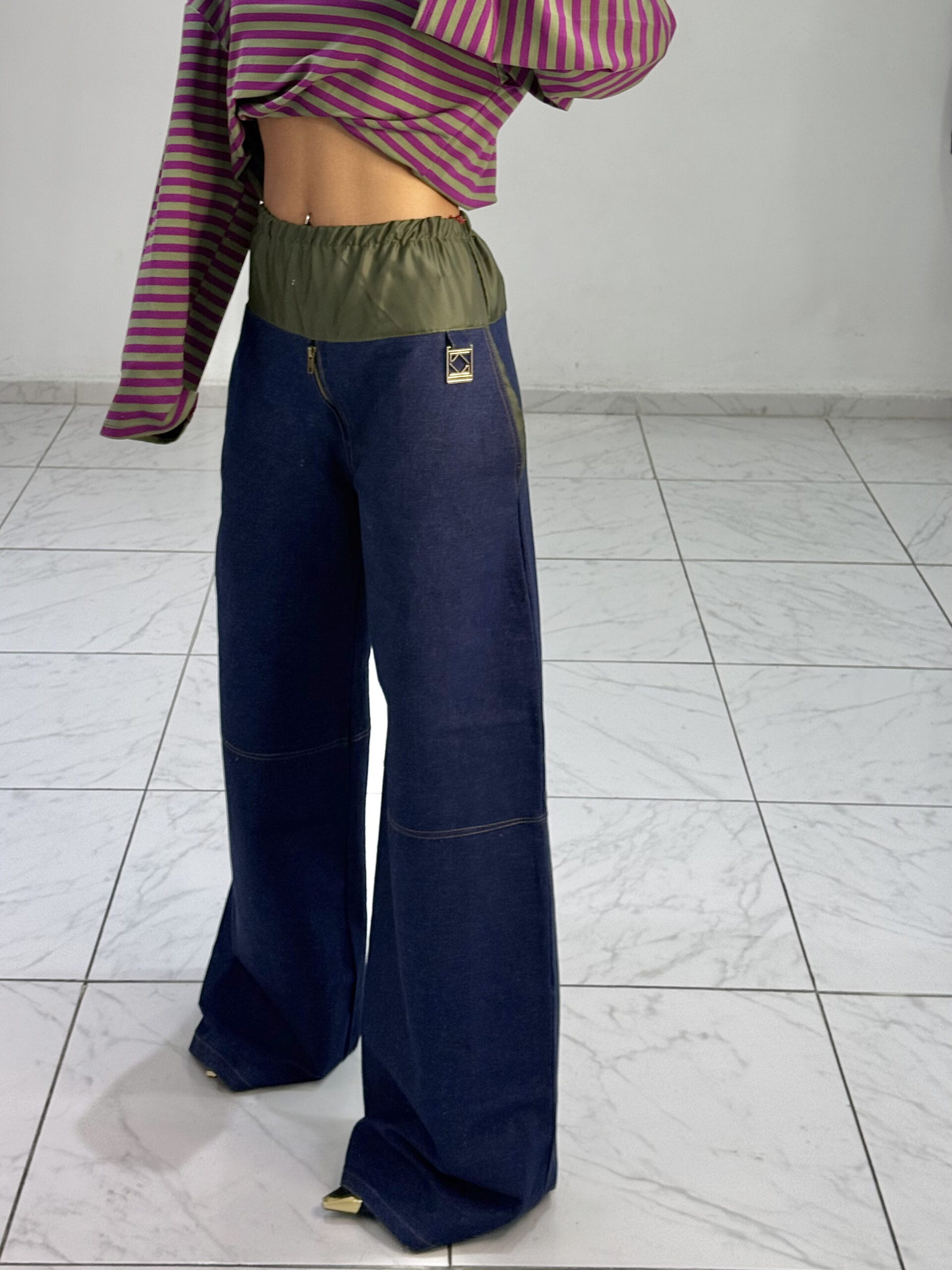 CARGO PANT JEAN (BLUE & GREEN )