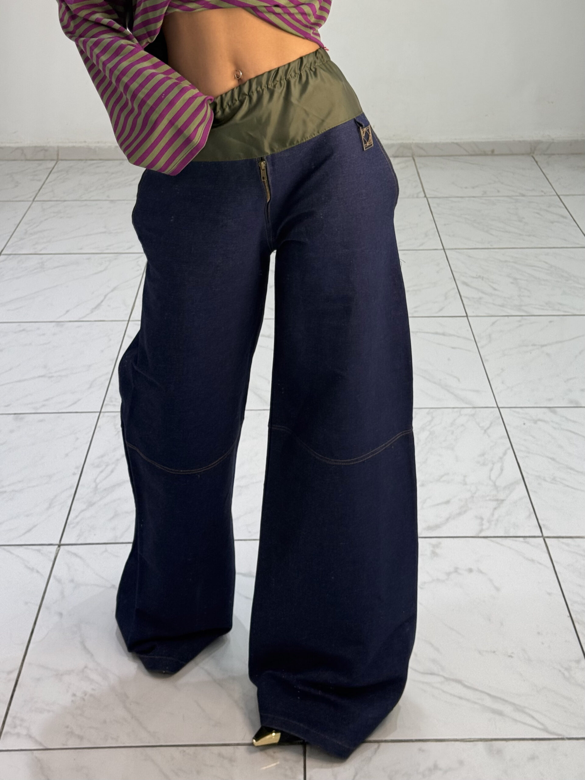 CARGO PANT JEAN (BLUE & GREEN ) - Image 4