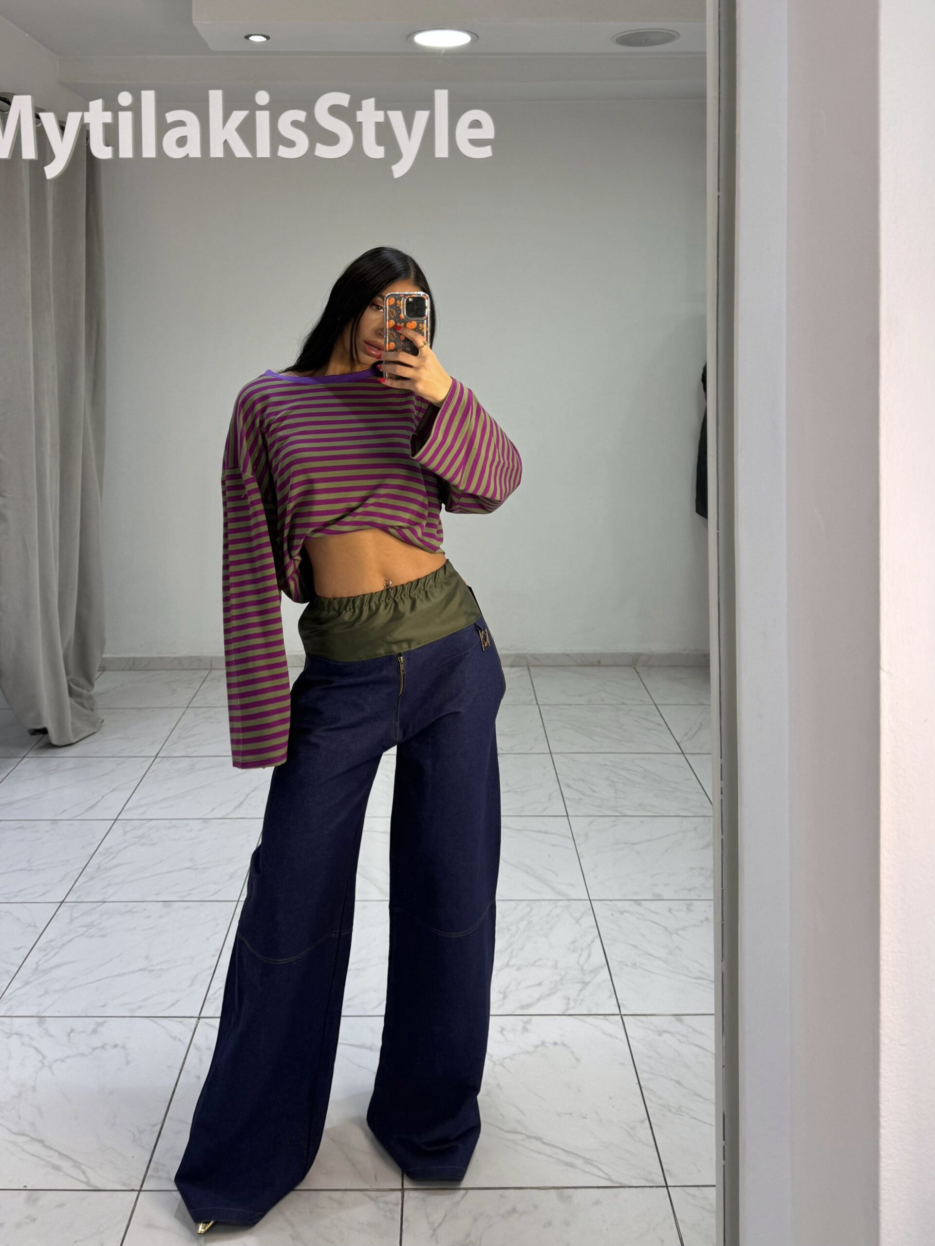 CARGO PANT JEAN (BLUE & GREEN ) - Image 3