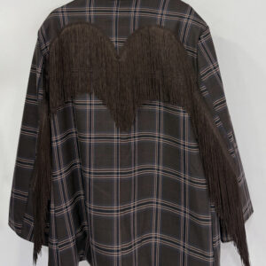 TARTAN BLAZER WITH FRINGES