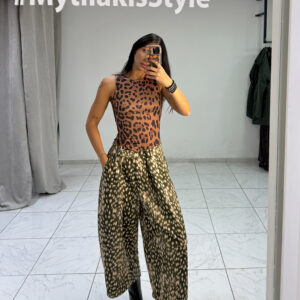 OLIVE DEER PRINT PANTS