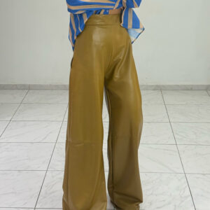 ECO LEATHER MUSTARD PANTS